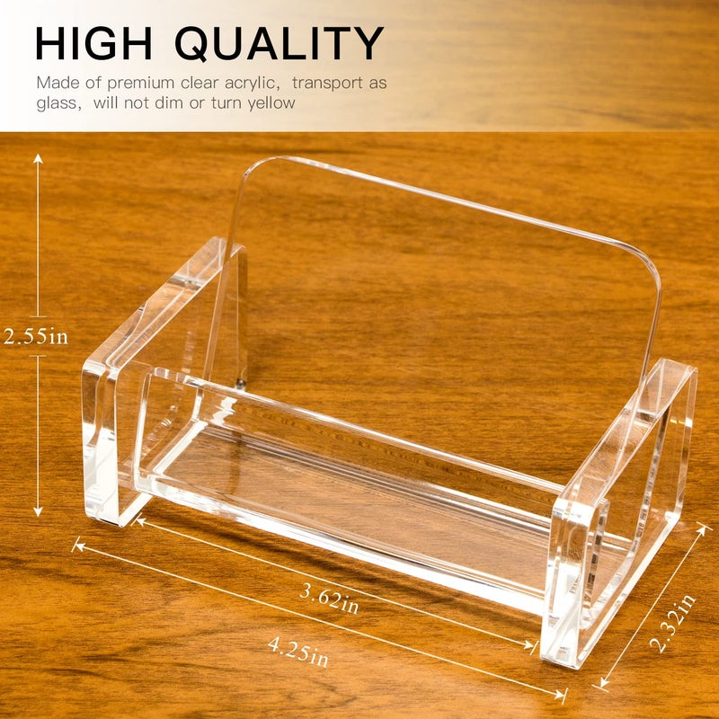 Padike Acrylic Business Card Holder Clear Business Card Stand,Premium Acrylic Clear Business Card Holder Desk Display - Image 4